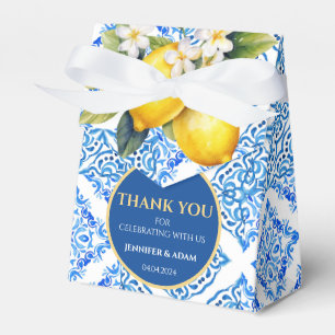 Caixinha De Lembrancinhas Azulejos Azuis Lemon Amalfi Casamento Obrigado Bag