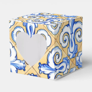 Caixinha De Lembrancinhas Azulejos Espanhóis - Azulejo Azul, Amarelo e Bran