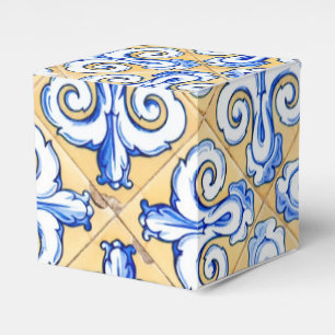 Caixinha De Lembrancinhas Azulejos Espanhóis - Azulejo Azul, Amarelo e Bran