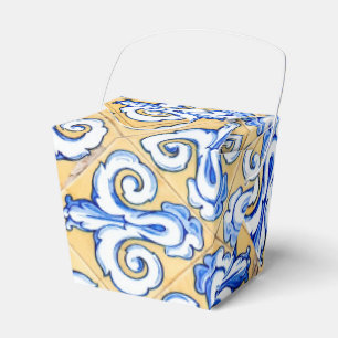Caixinha De Lembrancinhas Azulejos Espanhóis - Azulejo Azul, Amarelo e Bran