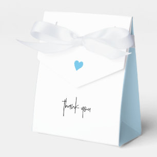 Caixinha De Lembrancinhas Baby Boy Chá Blue Heart Ribbon Obrigado