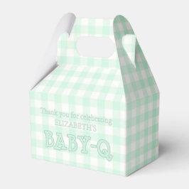 Caixinha De Lembrancinhas Baby-Q Mint Green Gingham Baby Shower