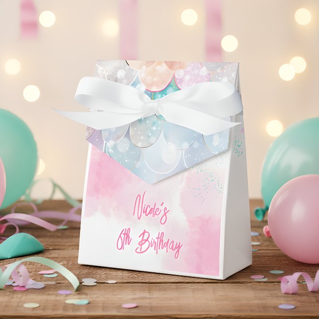 Caixinha De Lembrancinhas Baça de aniversário de sereia magia submarina (Criador carregado)