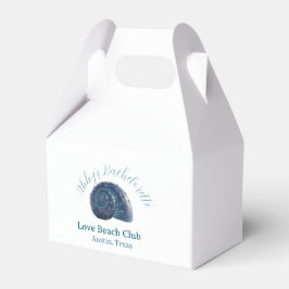 Caixinha De Lembrancinhas Bachelorette party beach club blue sea shell name 