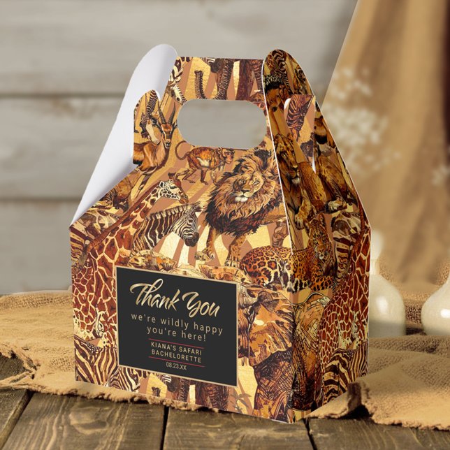 Caixinha De Lembrancinhas Bachelorette Selvagem Animal Obrigado ID1149 (Criador carregado)