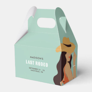 Caixinha De Lembrancinhas Bachelorette Verde Cor-de-rosa com Última Rodeio