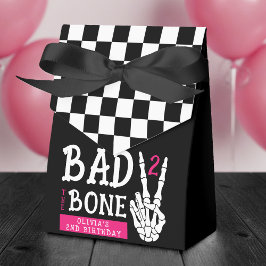 Caixinha De Lembrancinhas Bad 2 the Bone Skeleton Pink 2nd Birthday Party