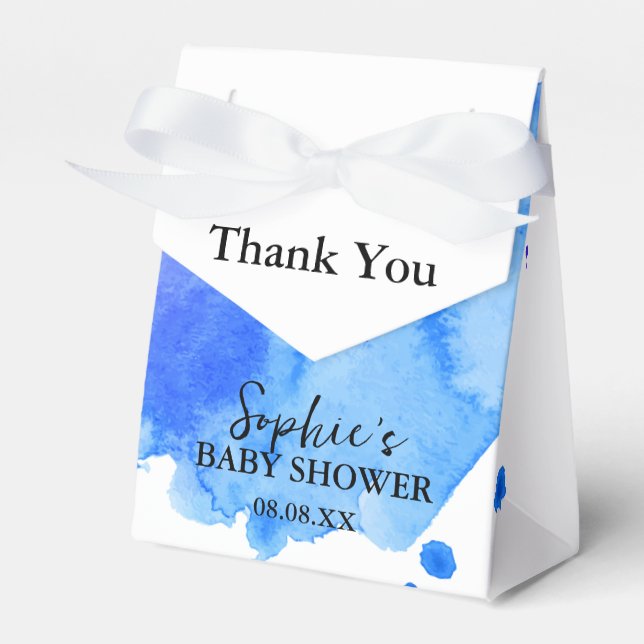 Caixinha De Lembrancinhas Balão de Hydrangea Azul, Pequeno Lambe (Frente)