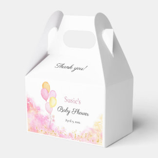 Caixinha De Lembrancinhas Balão Pastel Rosa Favor Personalizado para Chá de 