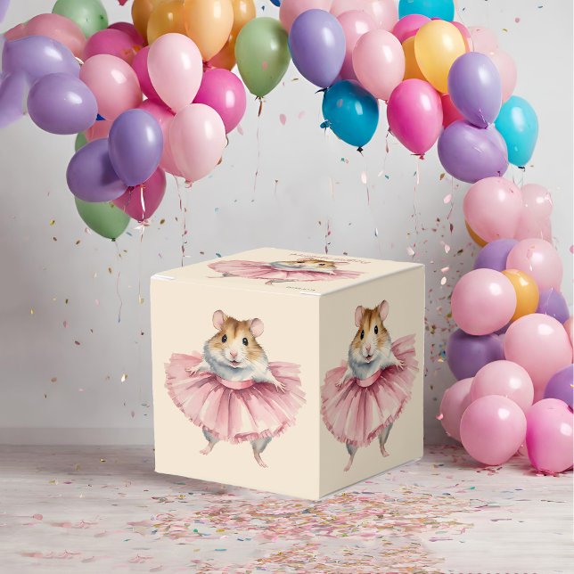 Caixinha De Lembrancinhas Ballerina Hamster Girls Birthday Favor Box (Criador carregado)