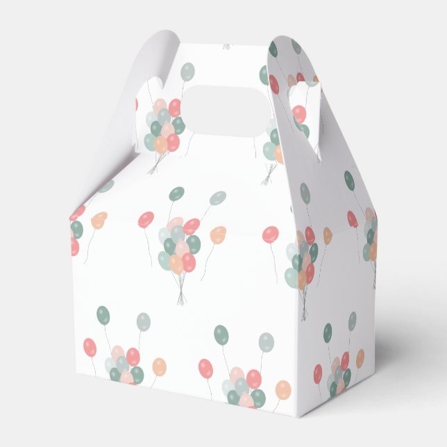 Caixinha De Lembrancinhas Balões Coloridos do Partido Pastel (Frente)