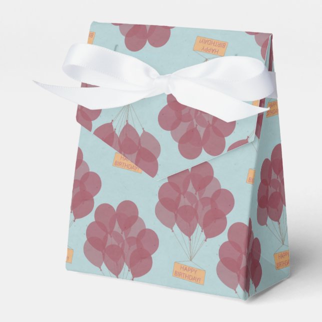 Caixinha De Lembrancinhas Balões de aniversário felizes (Frente)