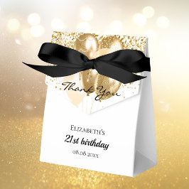 Caixinha De Lembrancinhas Balões de ouro branco de aniversário obrigado você