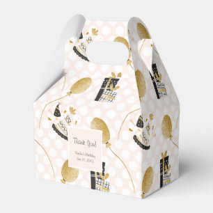 Caixinha De Lembrancinhas Balões do Dourado Partido Glitter Kid Aniversário 