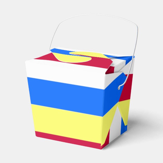 Caixinha De Lembrancinhas Bandas amarelas, vermelhas, brancas e azuis (Frente)