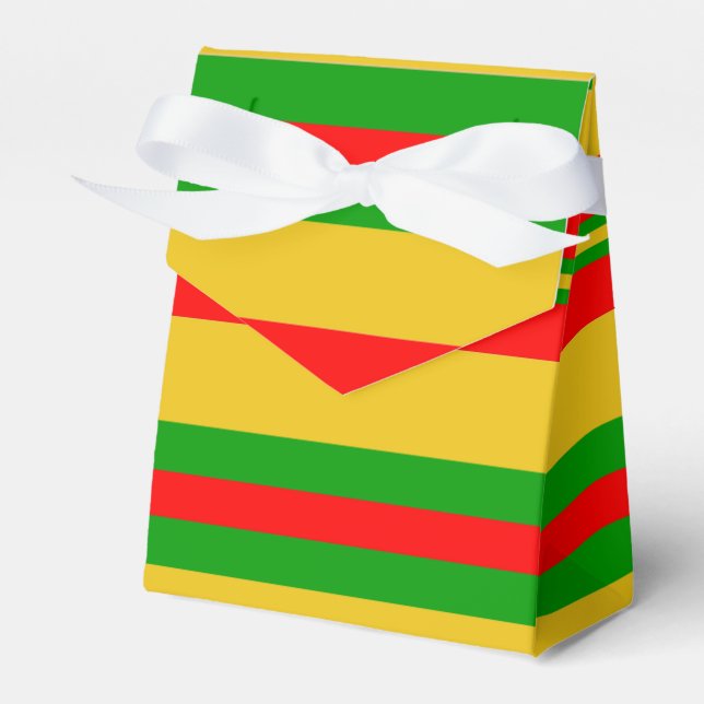 Caixinha De Lembrancinhas Bandas amarelas, vermelhas e verdes do Benim 2 (Frente)