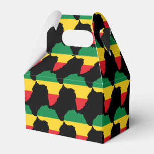 Caixinha De Lembrancinhas Bandeira Africana Verde, Dourado e Vermelho