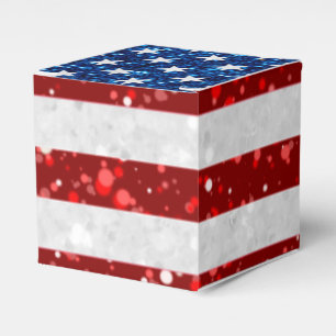 Caixinha De Lembrancinhas Bandeira Americana Brilho 4 de Julho