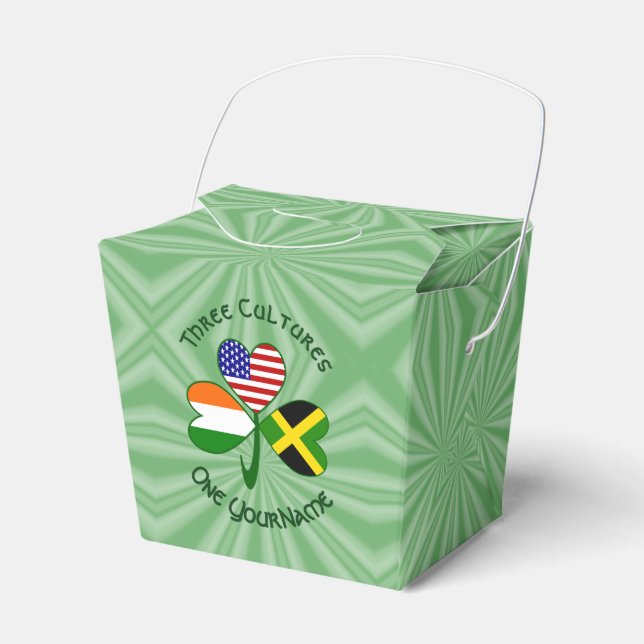 Caixinha De Lembrancinhas Bandeira de Shamrock jamaicano-americano personali (Frente)