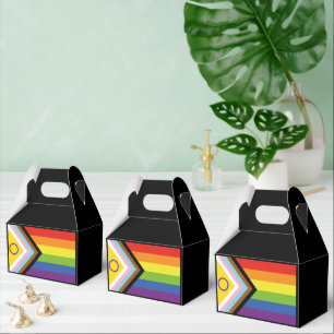 Caixinha De Lembrancinhas Bandeira do orgulho intersexo SlipperyJoe's fundo 