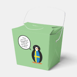 Caixinha De Lembrancinhas Bandeira Sueca Pinguim Senhora Personalizada