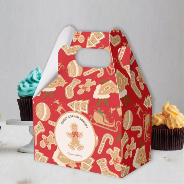 Caixinha De Lembrancinhas Bandeira Utensil de Cozinhar de Gingerpão Feriado (Holiday Gingerbread Baking Cooking Utensil Bakery Favor Box)