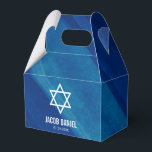 Caixinha De Lembrancinhas Bar Azul Moderno Mitzvah Personalizado<br><div class="desc">Marinho moderno,  Bar azul esverdeado Mitzvah,  favorece as caixas.</div>