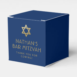Caixinha De Lembrancinhas Bar Personalizado Dourado Azul Escuro Mitzvah