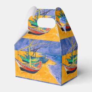 Caixinha De Lembrancinhas Barcos de Van Gogh Impressionismo Praia