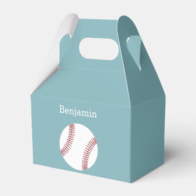 Caixinha De Lembrancinhas Baseball com nome personalizado - Real Azul (Frente)