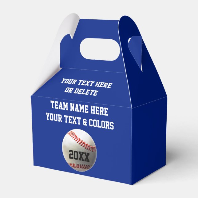 Caixinha De Lembrancinhas Baseball Party Favor Bolsas Bota Seu Texto, Cores (Frente)