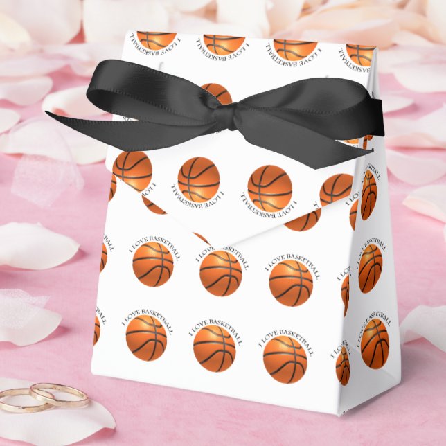 Caixinha De Lembrancinhas Basquete de couro preto e laranja personalizado (Casamento)