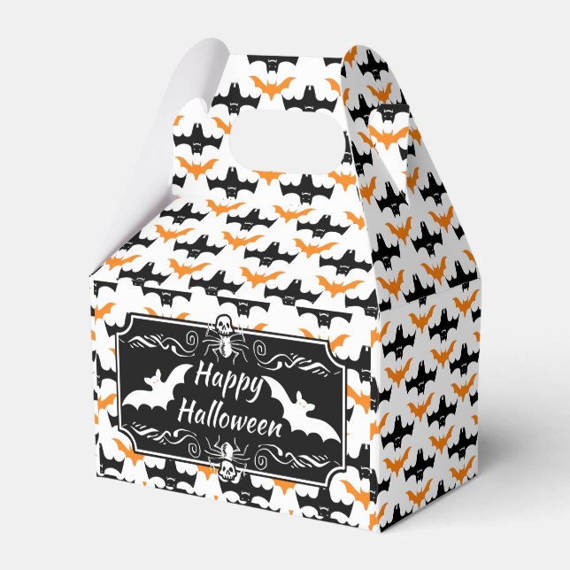 Caixinha De Lembrancinhas Bat Halloween Pattern (Frente)