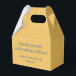 Caixinha De Lembrancinhas Bat Mitzvah, Cinza Amarelo Frio Personalizado Obri<br><div class="desc">Bold Typografia Yellow Cinza Cute Bat Mitzvah Obrigado Caixa De Favor</div>