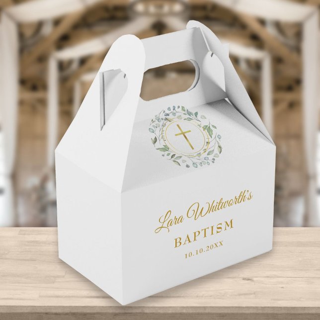 Caixinha De Lembrancinhas Batismo Coroa de Louros Dourado (Criador carregado)