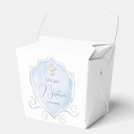 Caixinha De Lembrancinhas Batismo De Crest De Aquarelas Azuis Claras