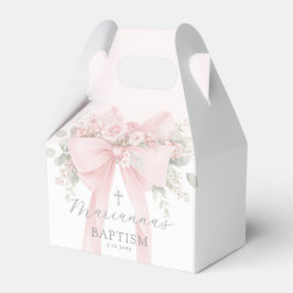 Caixinha De Lembrancinhas Batismo de Menina Floral Rosa Blush Laço