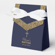 Batismo de Menino Azul Marinho Rosas Douradas Vint