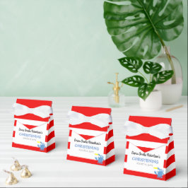 Caixinha De Lembrancinhas Batismo Náutico Vermelho-Azul-Caranguejo-Bebê