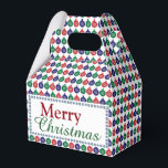 Caixinha De Lembrancinhas Bauble Pattern Christmas<br><div class="desc">Caixa de favoritos de Natal com um padrão bauble vermelho,  verde e azul e saudação de "Feliz Natal".</div>
