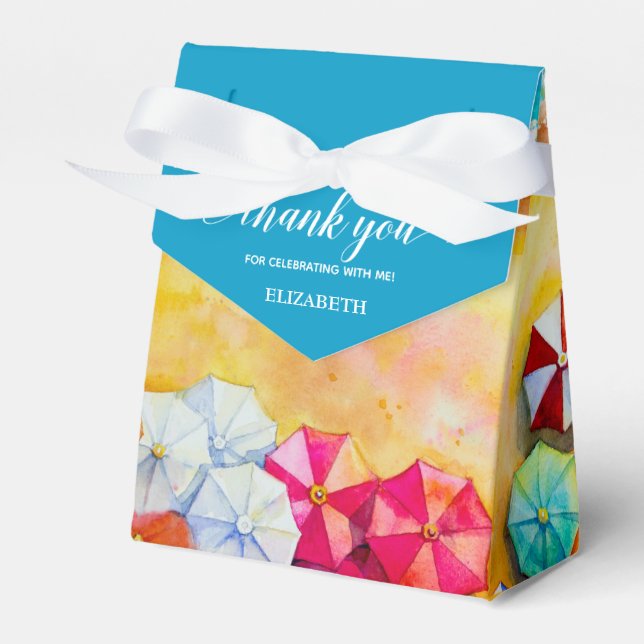 Caixinha De Lembrancinhas Beach Sand Waves Obrigado (Frente)