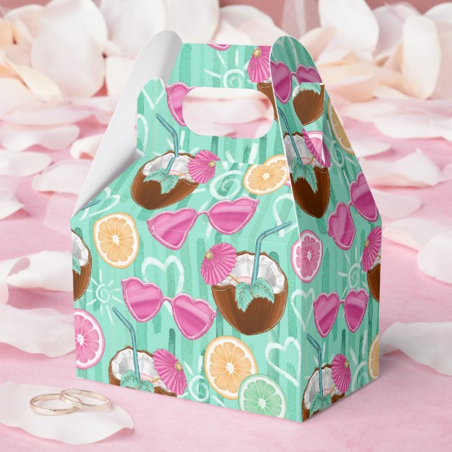 Caixinha De Lembrancinhas Beach Summer Pattern  (Casamento)