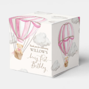 Caixinha De Lembrancinhas Beary First Teddy Bear Hot Air Balloon Aniversário