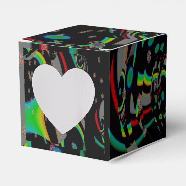 Caixinha De Lembrancinhas BEAUTIFUL_GIFT_BLACK_kaleidoscope _Heart (Frente)