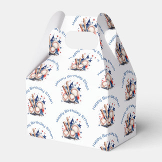 Caixinha De Lembrancinhas Beball Bat Feliz Aniversário Nome Crianças-Padrão