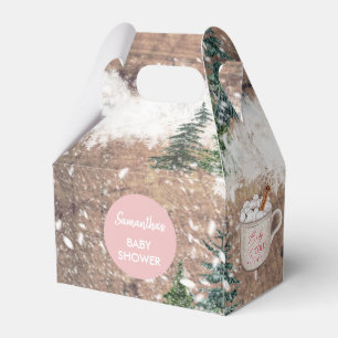 Caixinha De Lembrancinhas Bebê de neve quente é frio fora do bebê