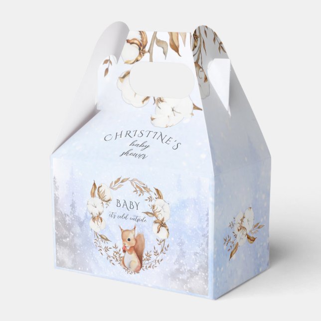 Caixinha De Lembrancinhas Bebê É Frio Fora do Chá de fraldas de inverno (Frente)