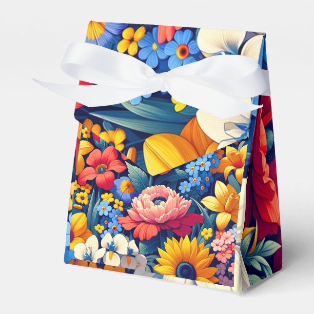 Caixinha De Lembrancinhas Bebê em Bloomi Vinha Floral Chá de fraldas de Folh (Frente)