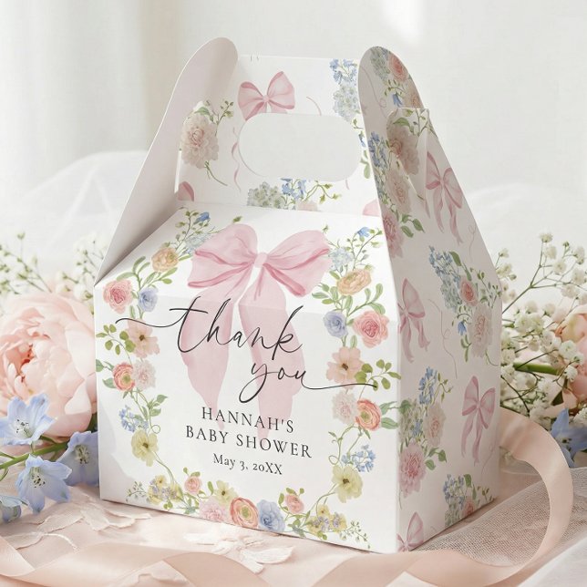 Caixinha De Lembrancinhas Bebê em Flor Rosa Chuveiro de Bebê (Criador carregado)