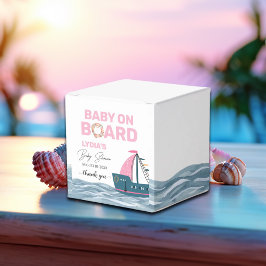 Caixinha De Lembrancinhas Bebê náutico rosa no Chá de fraldas do Conselho